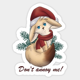 Christmas Fennec Fox Dont annoy me! Annoyed Sticker